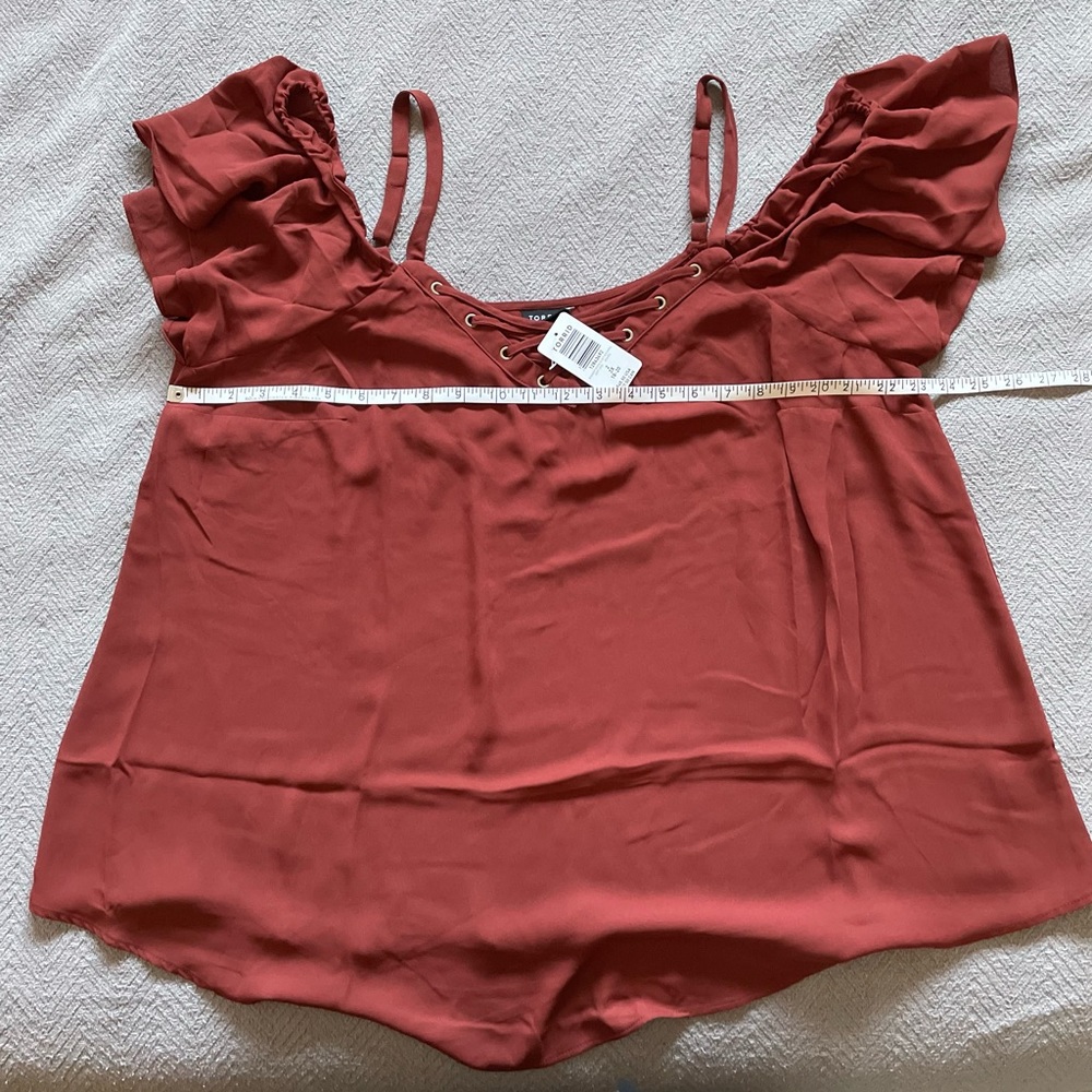 Torrid Brick Red Cold Shoulder Top - Picture 5 of 5